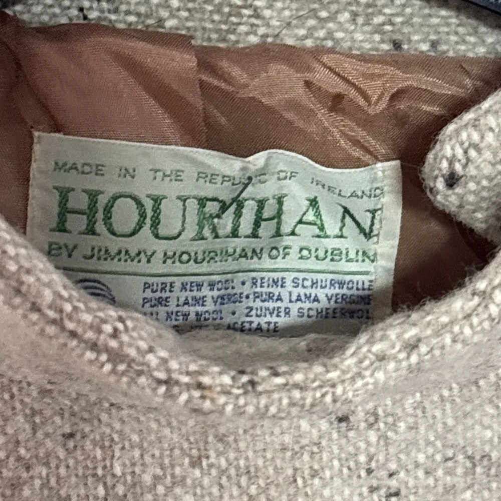 Vintage Hourihan Dublin Ireland‎ Heavy Wool Cape Coat Cloak Ireland Large